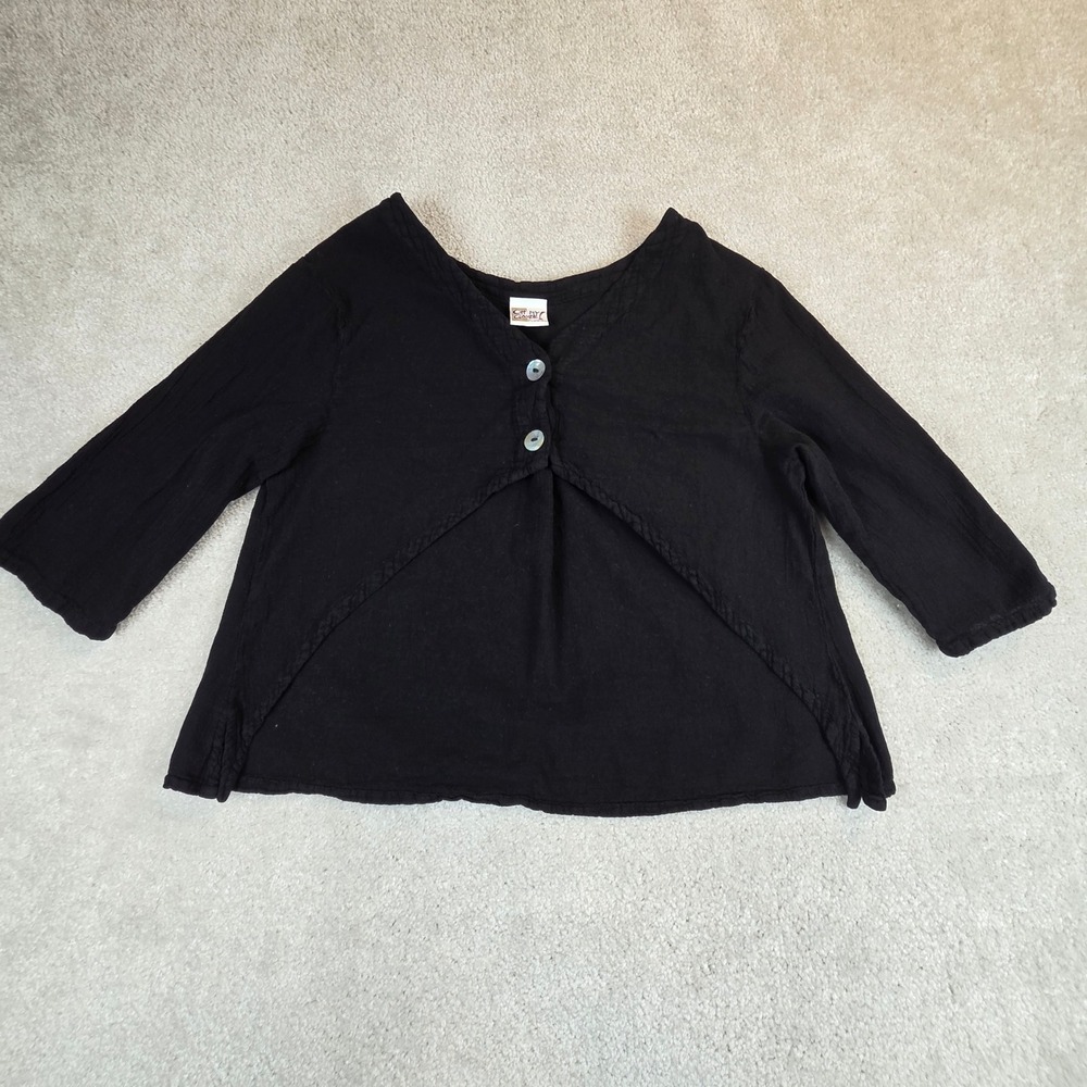 Oh My Gauze! Black‎ Cotton Crinkle Cardigan Shrug Size 1 Small